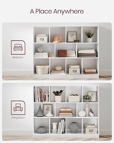 Miniatura 7 de VASAGLE Librería, estantería, unidad de almacenamiento independiente, 11 compartimentos abiertos, usados horizontalmente, verticalmente, boca abajo,