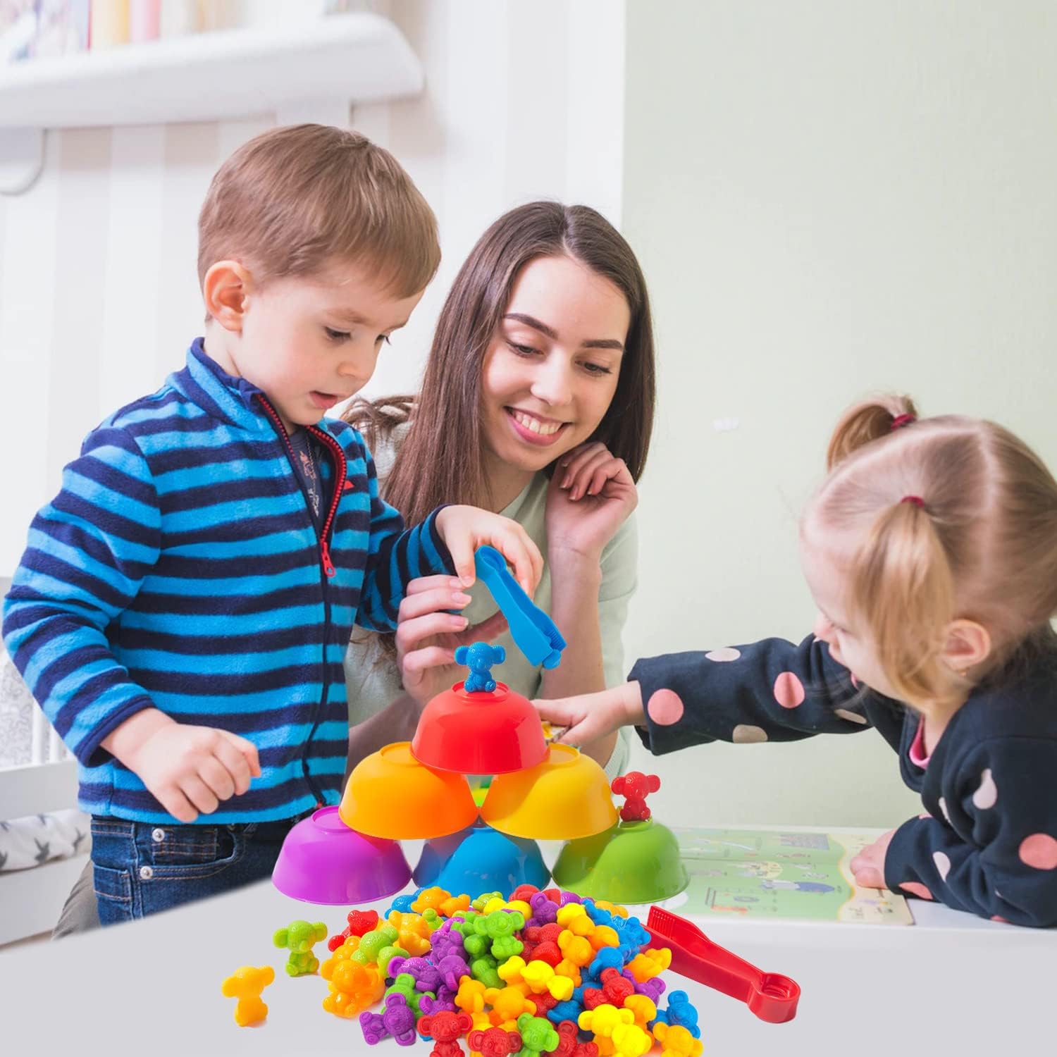 TSYAN Counting Koala Toys Matching Game for Kids with Sorting Bowls Manipulatives Preschool Learning Activities Toys Color Classification and Sensory Game Set Toddler Montessori Toys for 3+ Years Old