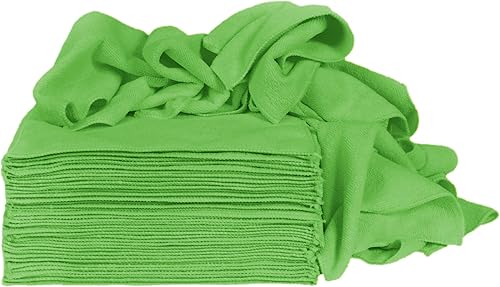 Toallas de limpieza de microfibra, reutilizables, sin pelusa y paño absorbente para uso en cocina y automóvil, 300GSM, 12 x 12 pulgadas, verde,