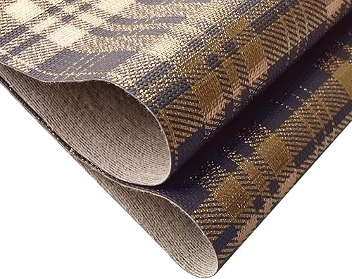 Miniatura 2 de HYANG - 1 rollo de piel sintética de piel sintética dorada y marrón dorado, 1 rollo de 12 x 53 pulgadas (11.8 in x 53.1 in), piel sintética muy