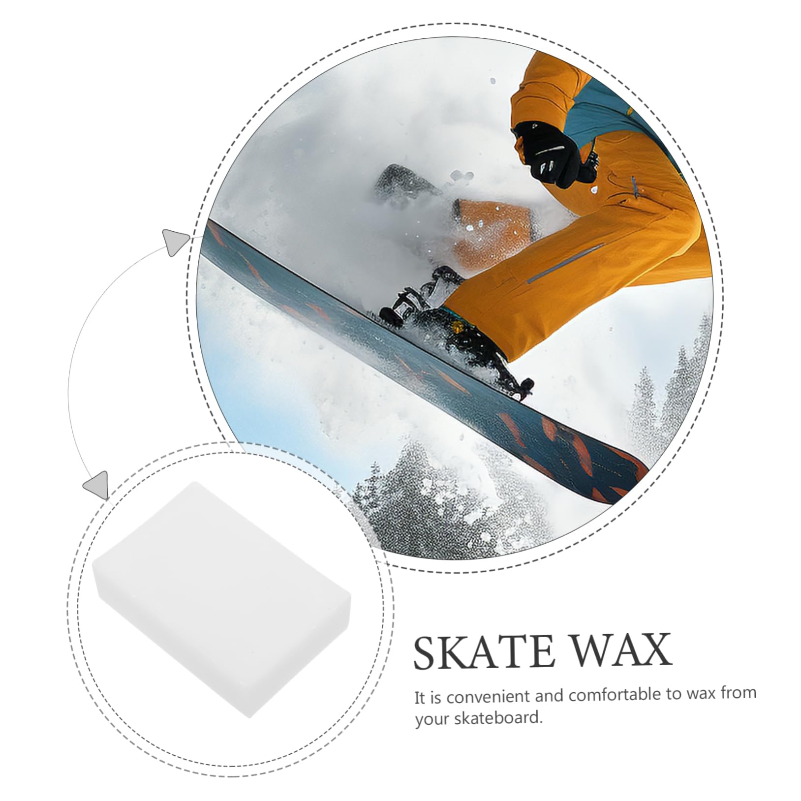 Yardwe de Snowboard de Planche à roulettes Acrylique pour Snowboard Fart de Ski d'hiver Snowboards pour Planche de Ski Scrubber de Glissement Blanche
