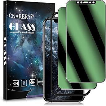 2 Pack Green Privacy Screen Protector for iPhone 11 Pro Max/Xs Max 6.5 Inch, [Easy Installation Kit][Anti Peeping][Case Friendly] Green Anti-Spy Tempered Glass Screen Protector