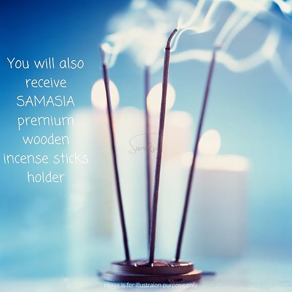 HEM Incense Sticks - 24 unique and premium flavours with SAMASIA incense holder for Aromatherapy, Incense Spa, Yoga, Meditation, Healing, Spirituality and Relaxation…
