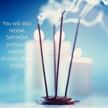 HEM Incense Sticks - 24 unique and premium flavours with SAMASIA incense holder for Aromatherapy, Incense Spa, Yoga, Meditation, Healing, Spirituality and Relaxation…