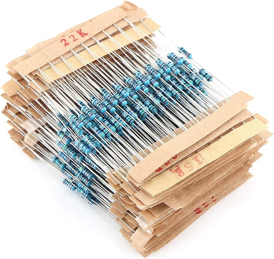 Bewinner1 Metal Film Resistors, 560pcs 56 Types 1 ohm - 10M ohm 1/4W 1% Metal Film Resistor Electronic Assorted Resistance Components Kit, High Precision and Stability
