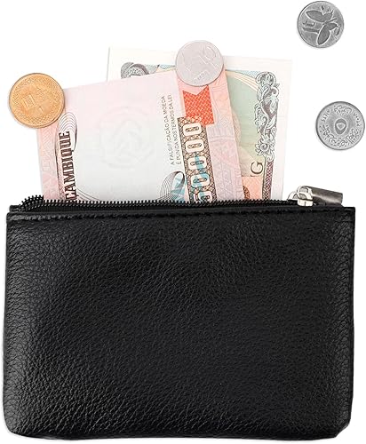 Miniatura 4 de Paquete de 2 monederos, monedero pequeño portátil de piel sintética con cremallera, monedero pequeño para mujer, tarjeta de crédito, facturas