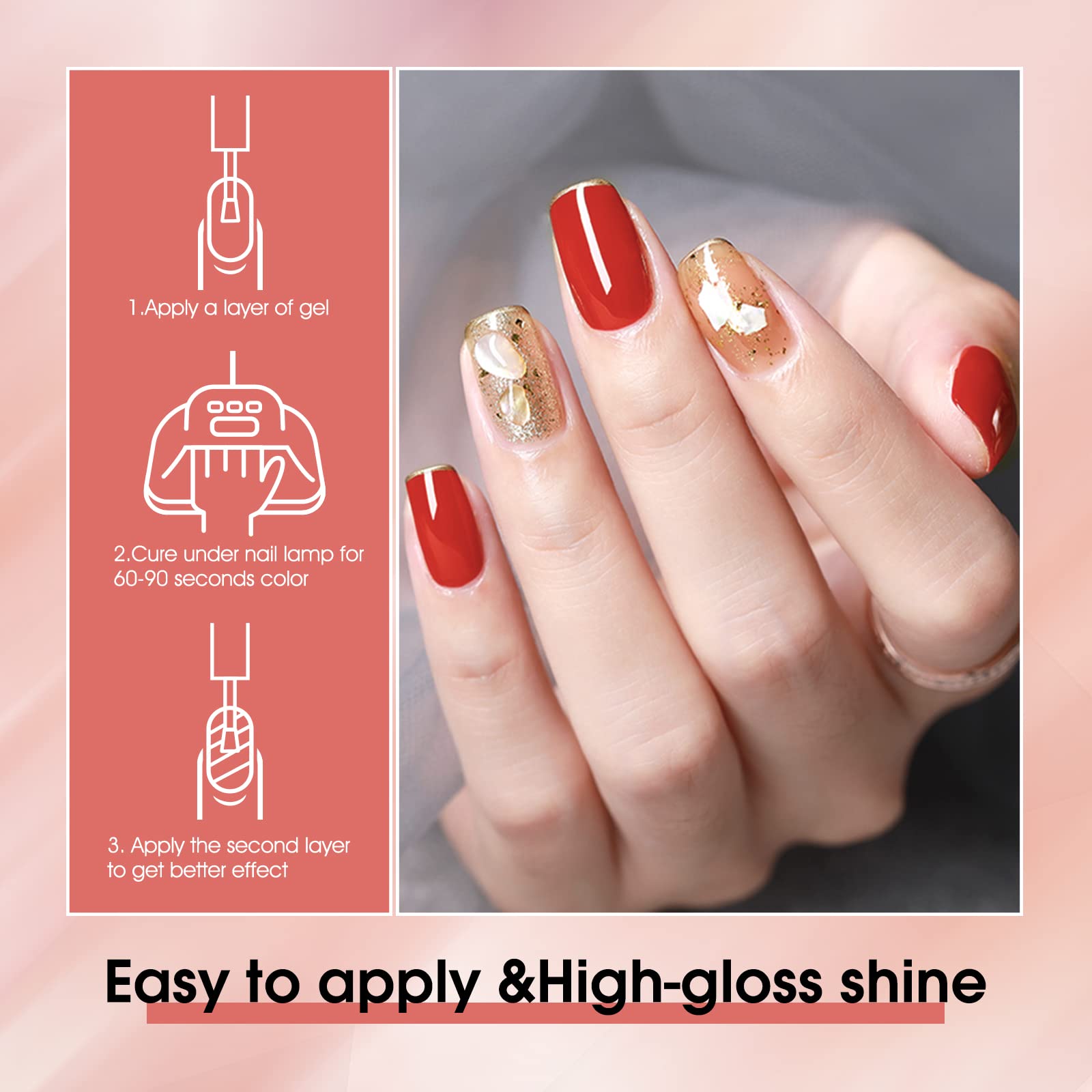 Amazon.com: VENALISA Gel Nail Polish, 12ml Bright Red Color Soak Off UV LED  Nail Gel Polish Nail Art Starter Manicure Salon DIY at Home, 0.43 OZ :  Beauty & Personal Care