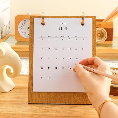 Miniatura 5 de Calendario de escritorio 2022-2023  Calendario de escritorio plegable de pie para uso hasta diciembre de 2023, calendario mensual de madera