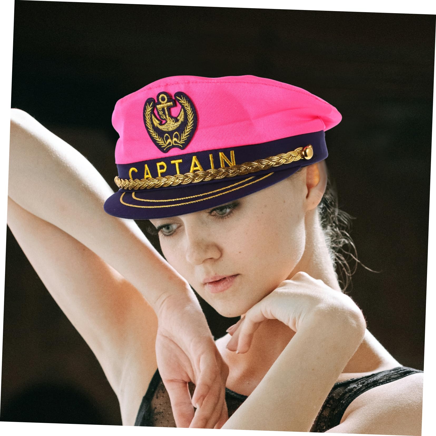 WOFASHPURET Boating Sailor Hat Captain Hat for Cosplay Stage Performance Captain Lightweight Boat