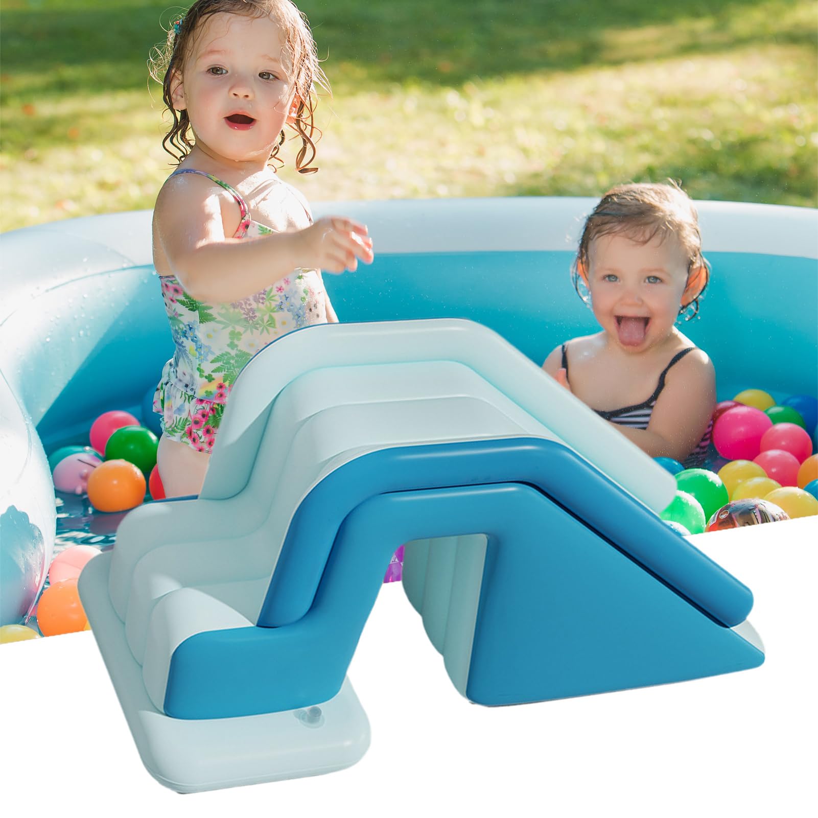 Blow Up Slide, składany suwak do basenu, antypoślizgowa rampa dla rodzinnych spotkań, chłopców i dziewcząt, do rekreacji na świeżym powietrzu, do parków wodnych, plaż rezydencyjnych, trwały