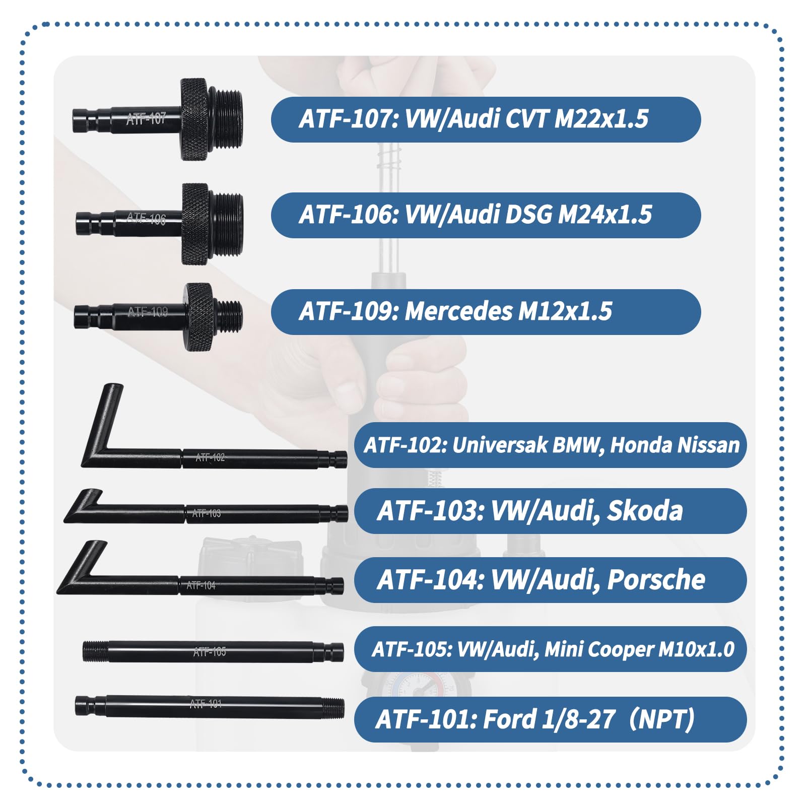 Bicos 3L Transmission Fluid Pump Transmission Oil Pump Extractor Manual Oil Pump/Oil Filling Filler S ystem Tool with 8Pcs Adapters