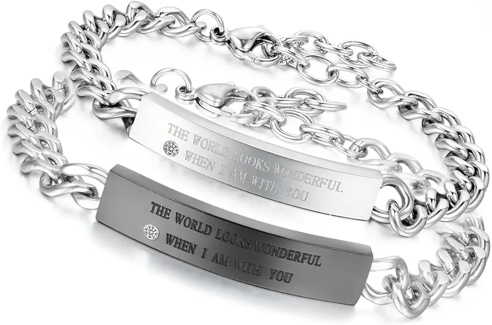 Pararmband i rostfritt stål