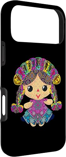 Vista 60 de iPhone 13 Pro Max muñeca mexicana, maria, mazahua arte huichol, lele, estuche