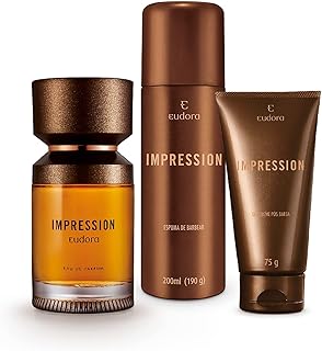 Eudora Kit Impression: Eau de Parfum 100ml + Espuma de Barbear 200ml + Gel Pós Barba 75g
