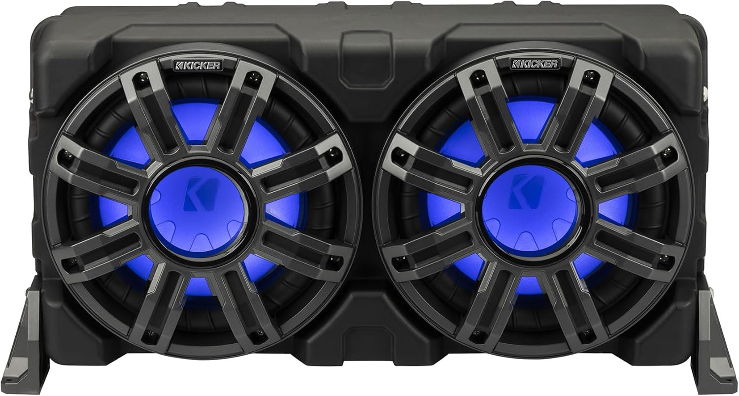 Audiosavings 51MWLE104 Bundle: Dual 10 in 400W Marine Boat Subwoofer Enclosure, DBM13 750-Watt RMS Mono Marine Amplifier with Remote, RMWK4 4 AWG Waterproof Amp Wire Kit, 3-Items