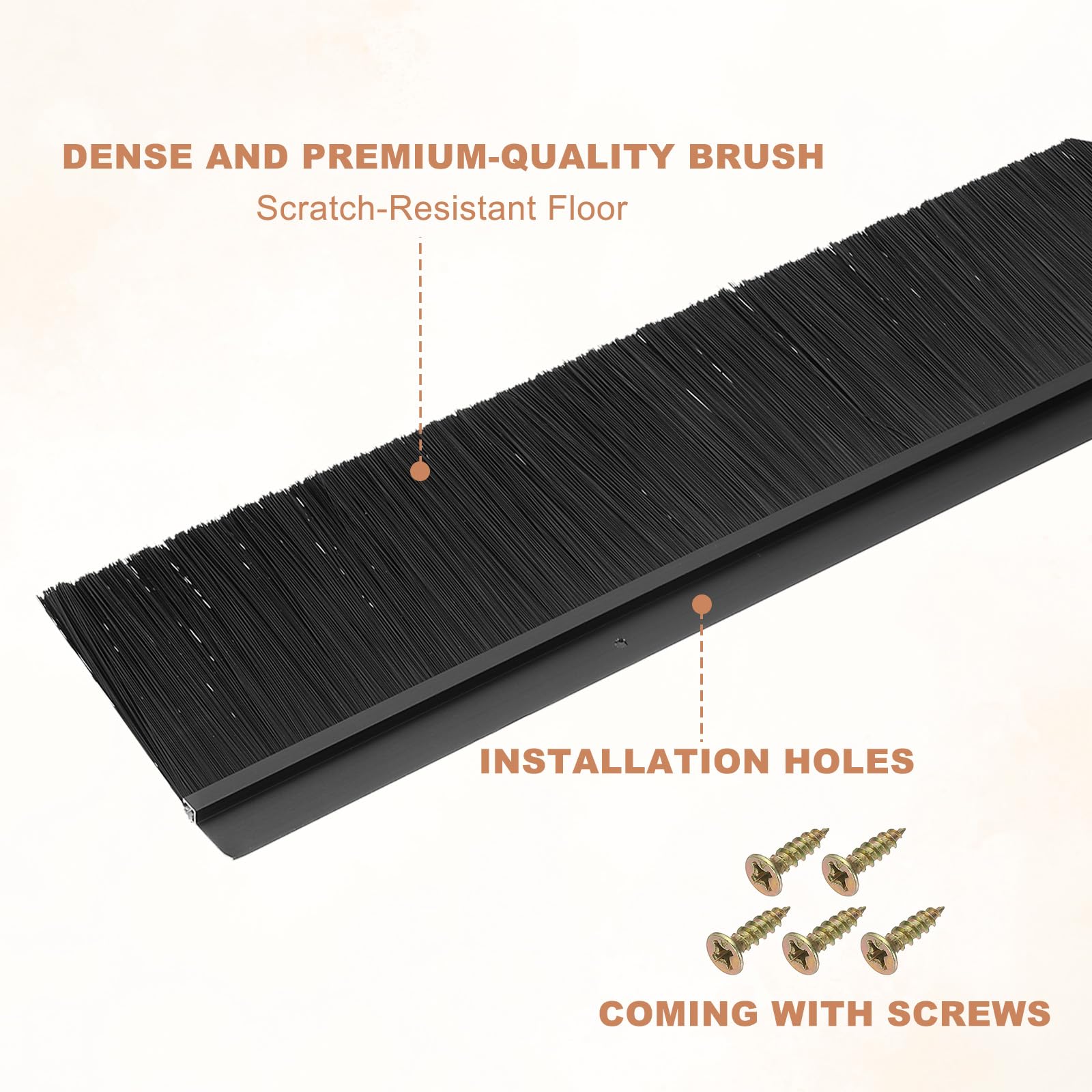 PATIKIL Door Brush Sweeps 3.94" Bristles x 47.24" Long - Image 4