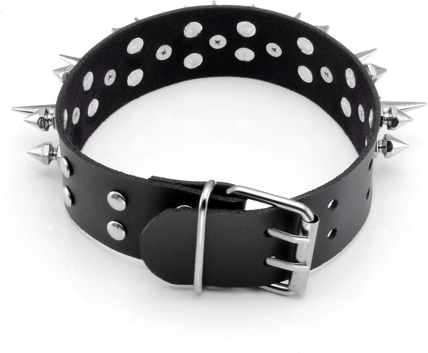 MILAKOO Punk Gothic Leather Choker Collar Chokers with Spikes Adjustable for Men Women - Image 3
