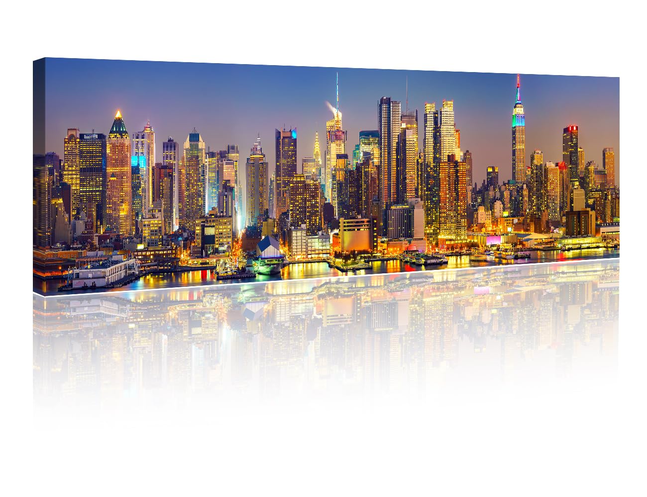 1 Panel Wall Paintings for Living Room View on Manhattan at night, New York