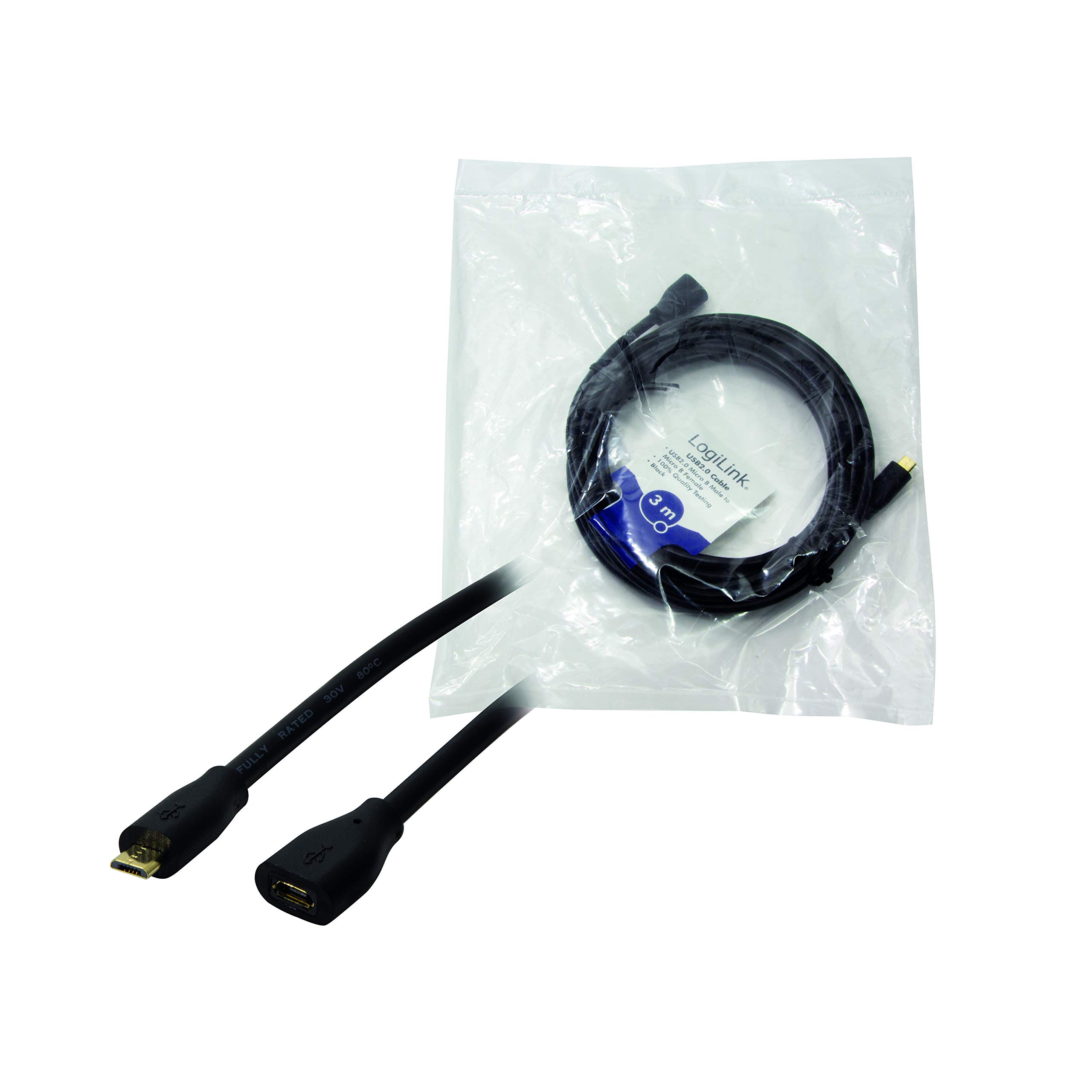 LogiLink Cavo USB 3.0 2m A Maschio - Micro B Maschio, Nero, Doppia Schermatura, 5Gbps