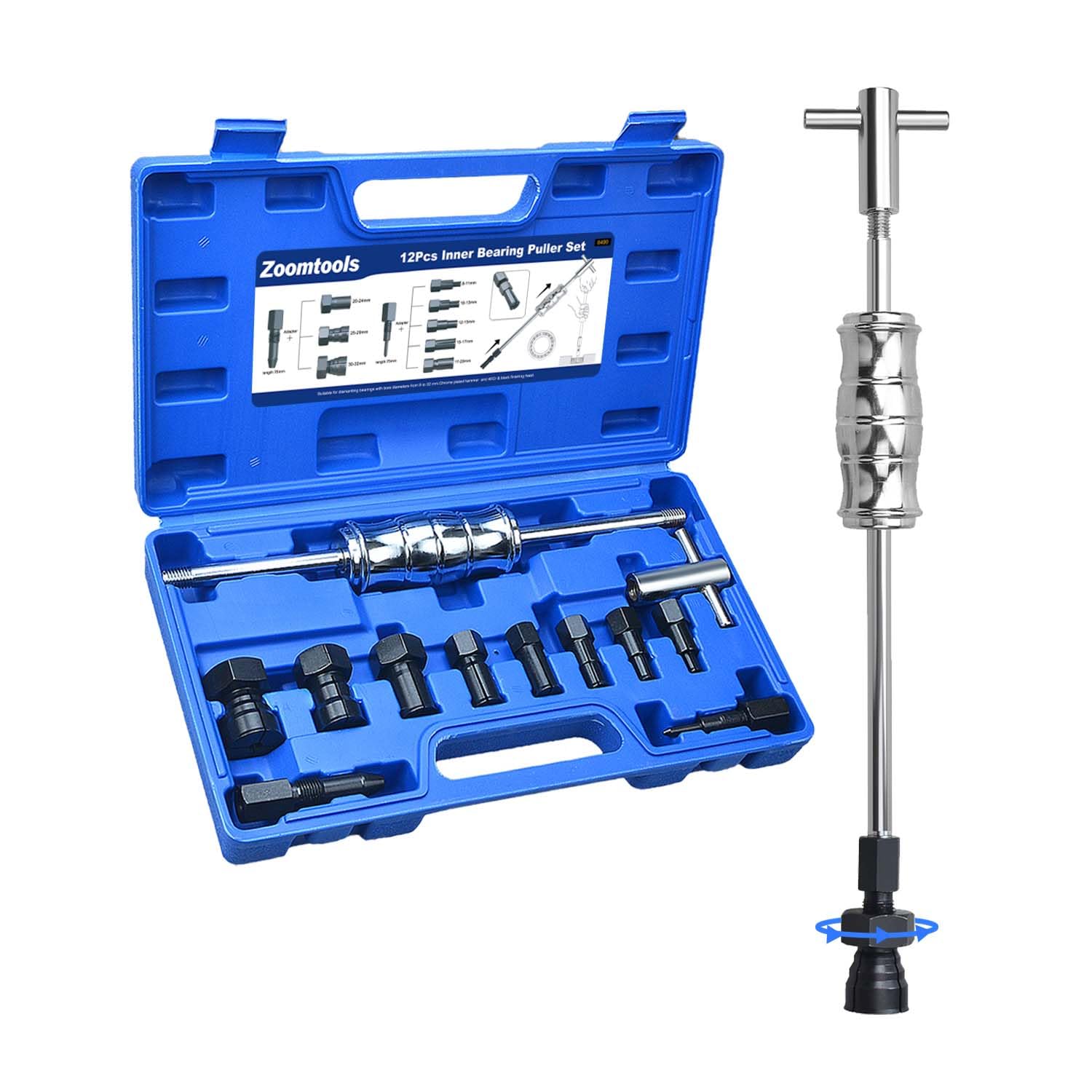 Lagertrekker, 12-delige Gleihamer Trekker, Binnenlager Trekker 8–32 mm, Kogellager Trekker&Wielager Gereedschap met 8 Uitschuifbare Spanklemmen, Lager Trekker Set voor Auto, Motorfiets en Fietsnaven Lagertrekker, 12-delige Gleihamer Trekker, Binnenlager Trekker 8–32 mm, Kogellager Trekker&Wielager Gereedschap met 8 Uitschuifbare Spanklemmen, Lager Trekker Set voor Auto, Motorfiets en Fietsnaven