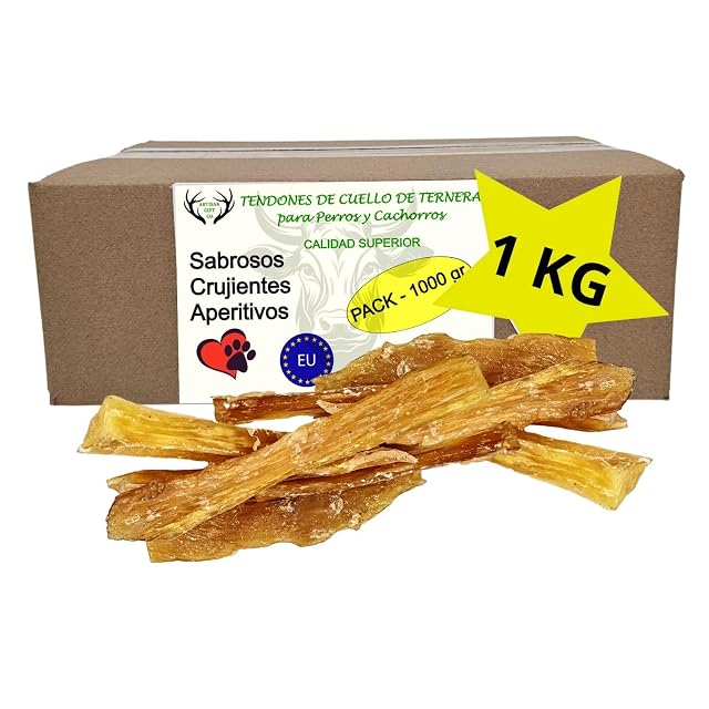 Snacks Naturales para Perros, 1000 gr (Tendón de Cuello de Ternera)