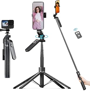 Tygot T-14 70 Inch (180CM) Selfie Stick Bluetooth Selfie Sticks with Extendable Tripod Stand, Remote & 360 Degree Rotating Price In India