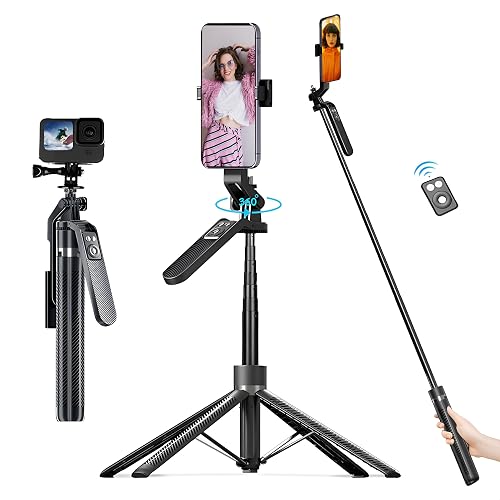 Tygot T-14 70 Inch (180CM) Selfie Stick Bluetooth Selfie Sticks with Extendable Tripod Stand, Remote & 360 Degree Rotating Head, 3-in-1 Selfie Stick, Compatible with All Smartphones