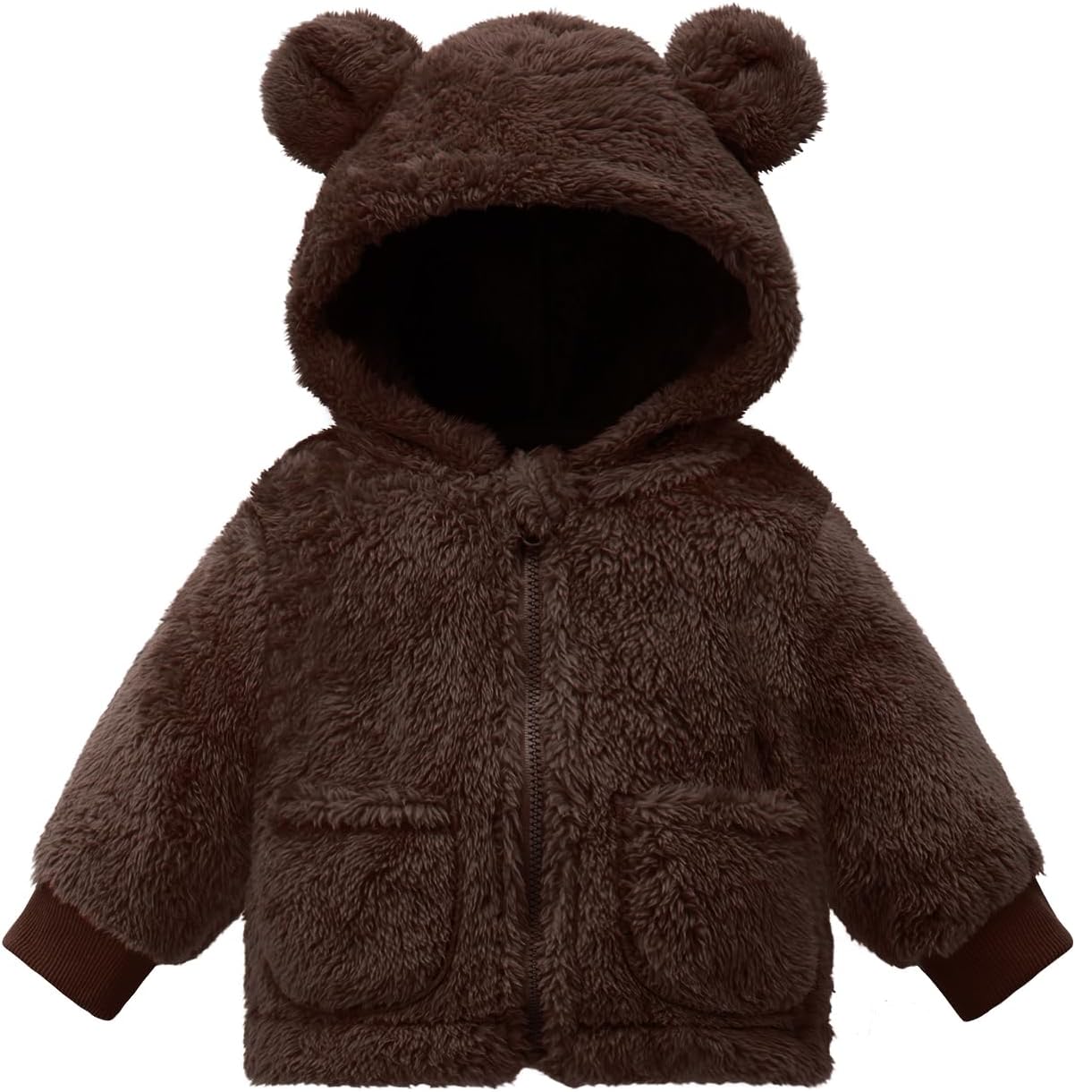 Baby Boys Girls Winter Jacket Coat 0-3 Years Old Fleece Bear Hooded Outerwear
