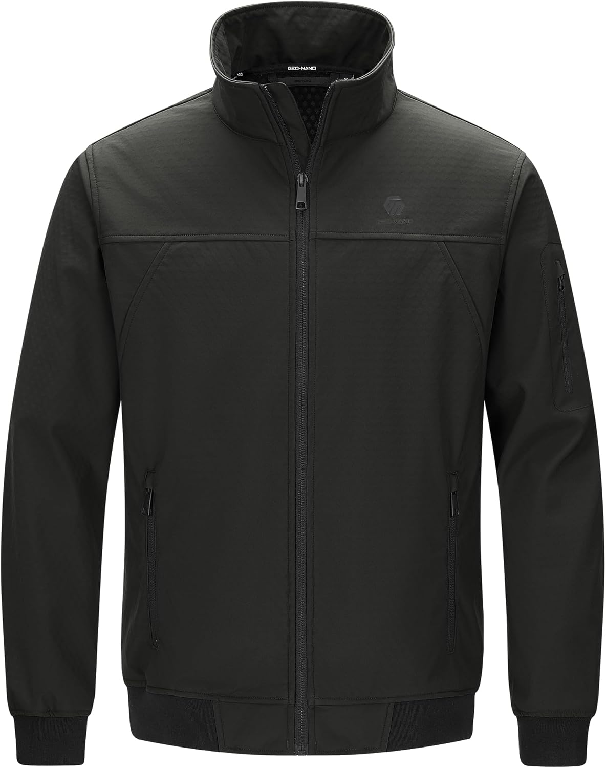 Men's Waterproof Fleece Lined Soft shelled Jacket, Lightweight Zip Up Outdoor Casual Windbreaker for Winter & Fall