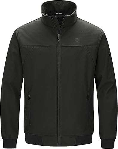 Chaqueta impermeable con forro polar para hombre, ligera, con cremallera, cortavientos casual para invierno y otoño