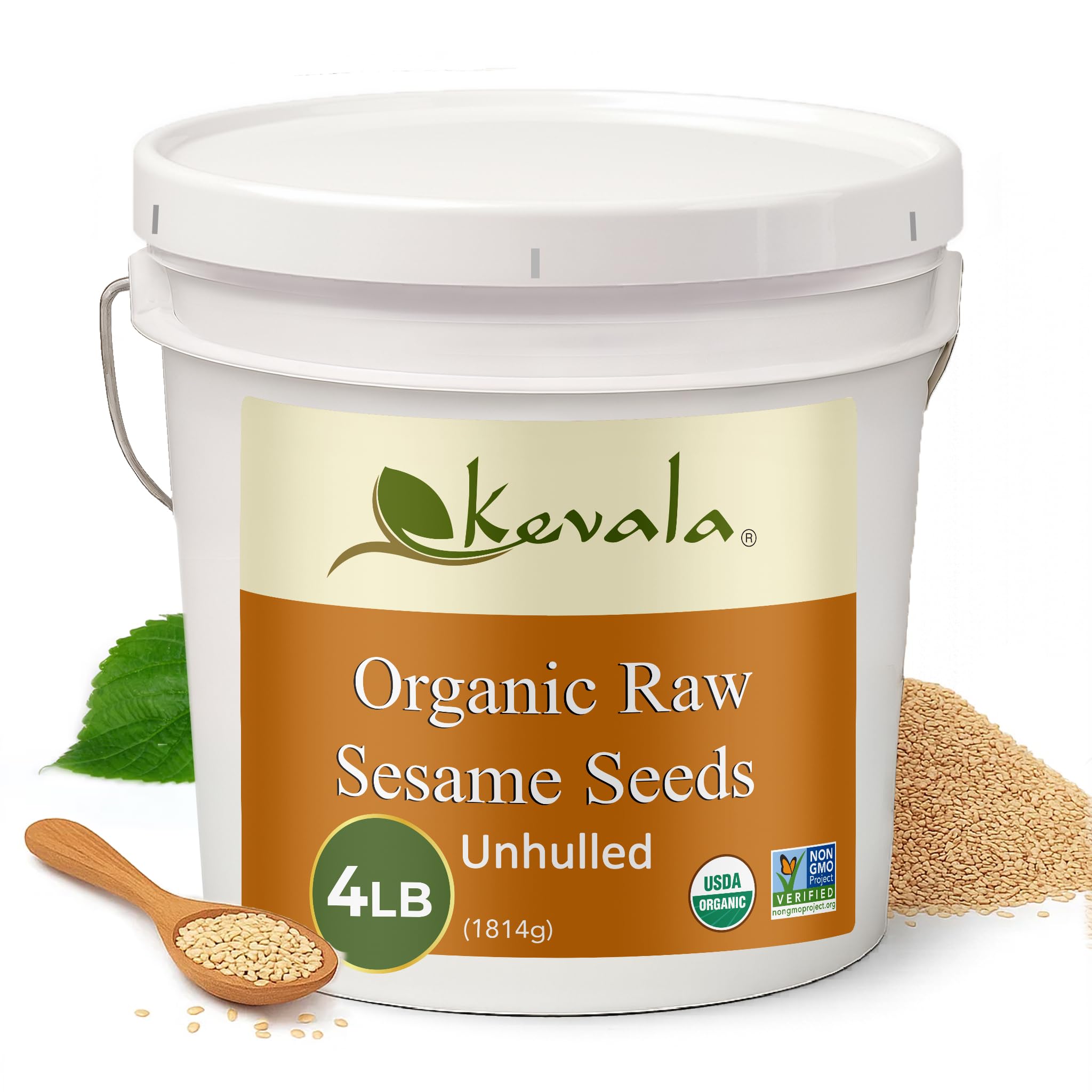 Kevala Organic Raw Sesame Seeds 4Lbs (WHITE)