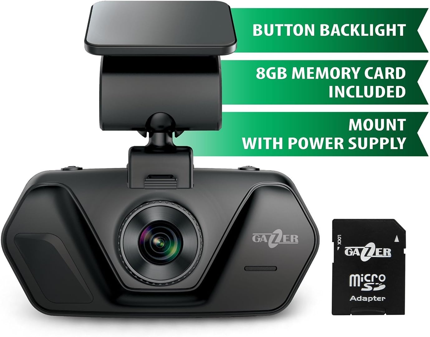 Gazer F117 Full HD Dash Camera Recorder Rotation 2.7" Dash Cam, in Car Recorder, Keys Backlight Motion G Sensor