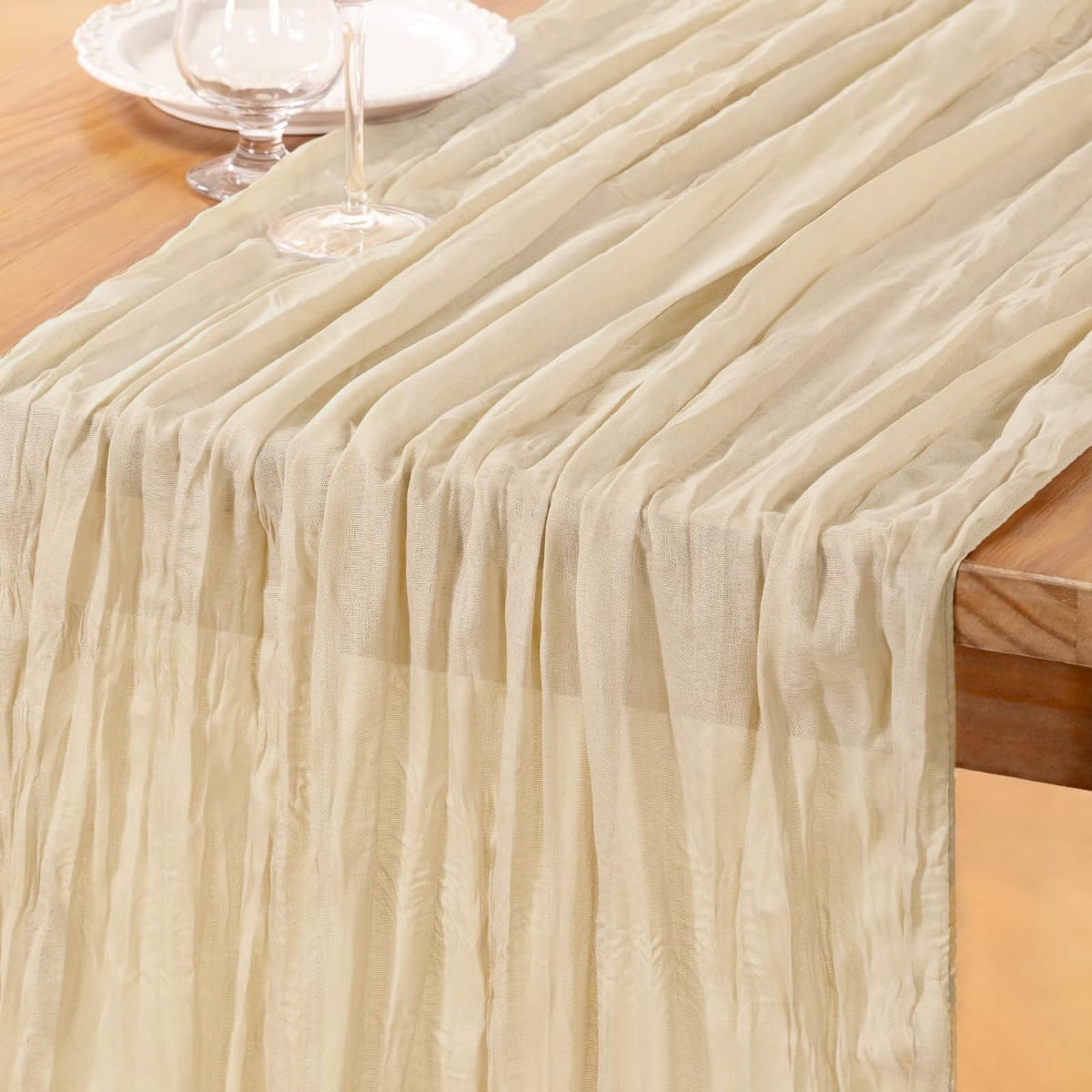 Runner da tavola in tulle velato per fai da te, artigianato, matrimoni, compleanni, tè, picnic, Natale, decorazione della cucina, 90 x 300 cm