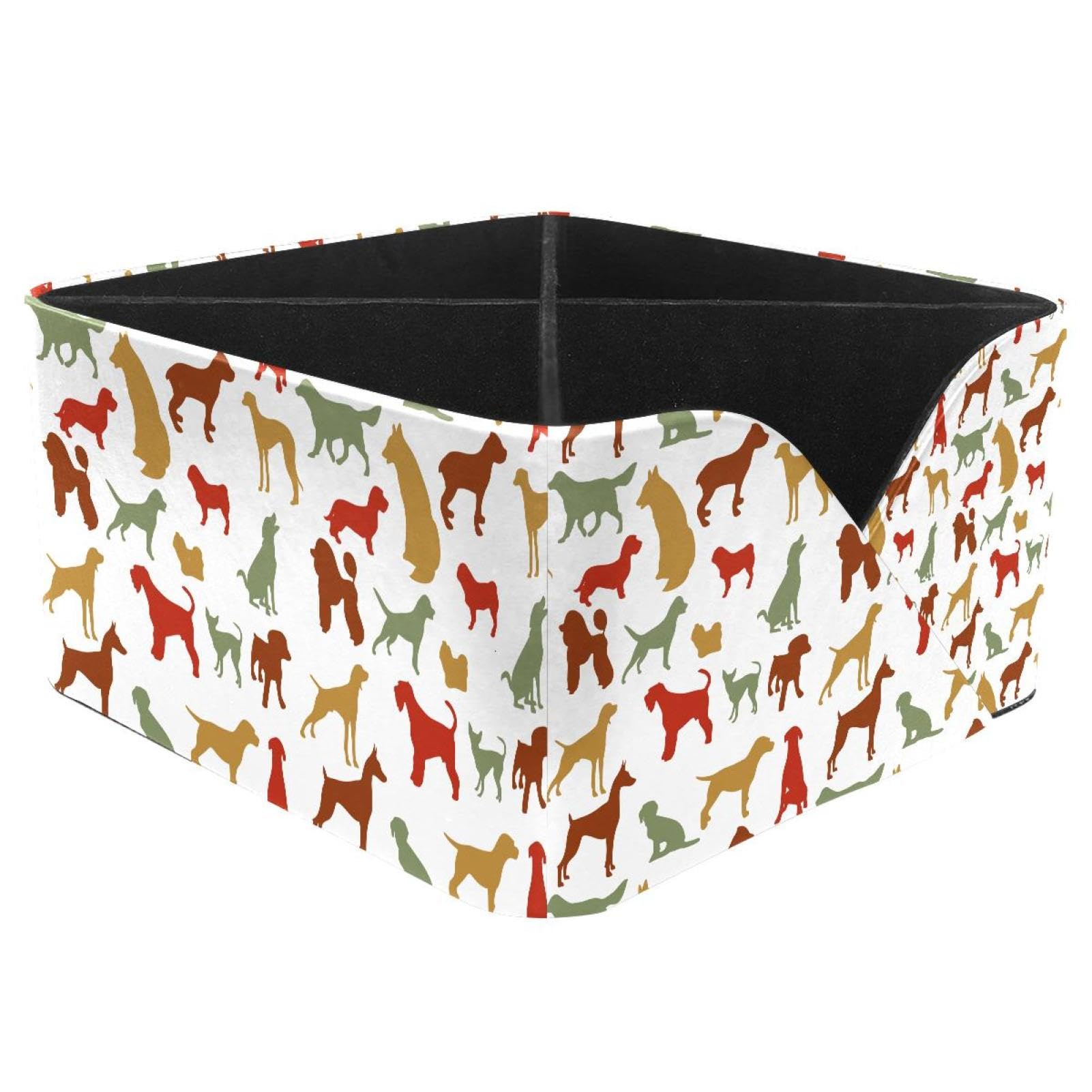 KengjuTesu Dog Pattern Pug Desktop Organizer Pen Holder, Rectangular Pencil Cup for Office, Study and Makeup Stations