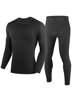 100% Merino Unterwäsche Herren Set, Weich Winter Thermounterwäsche, Warme Merinowolle Skiunterwäsche, Langarm Shirt und Hose (Gr.M-XXL) - Amazon product rated Grade A