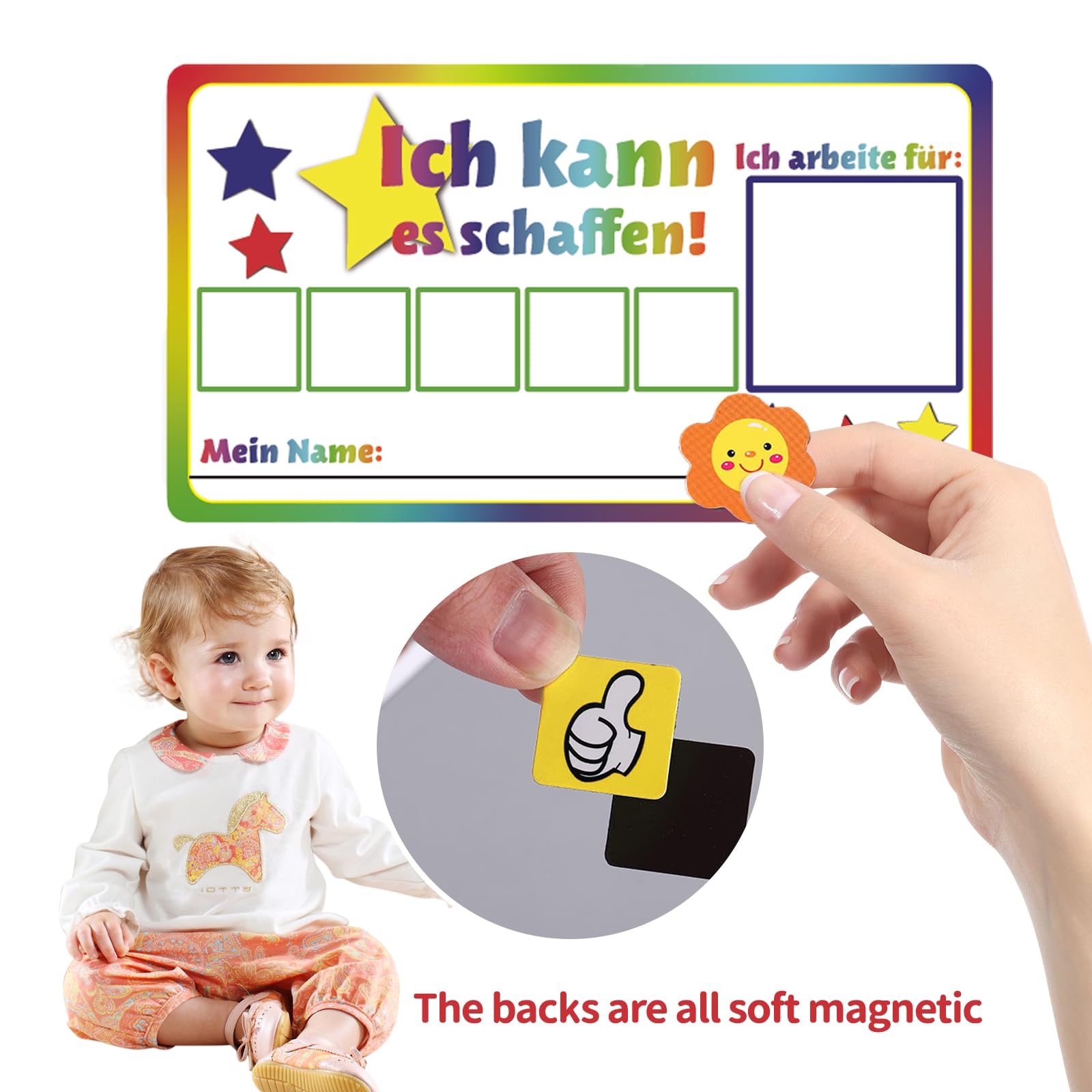 Mengger Belohnungstafel-Set (2 Tafeln + 58 Magnete) Produktbild-Vorschau 1