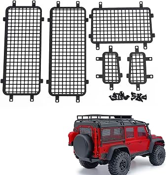 RCLions Stainless Steel RC Car Window Protection Net Mesh for TRX4M Defender 1/18 RC Crawler Car Upgrades