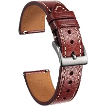 torbollo Leather Watch Band for Men Women, Soft Top Grain Quick Release Watch Strap 18 20 22mm Replacement Vintage Watch Wrap