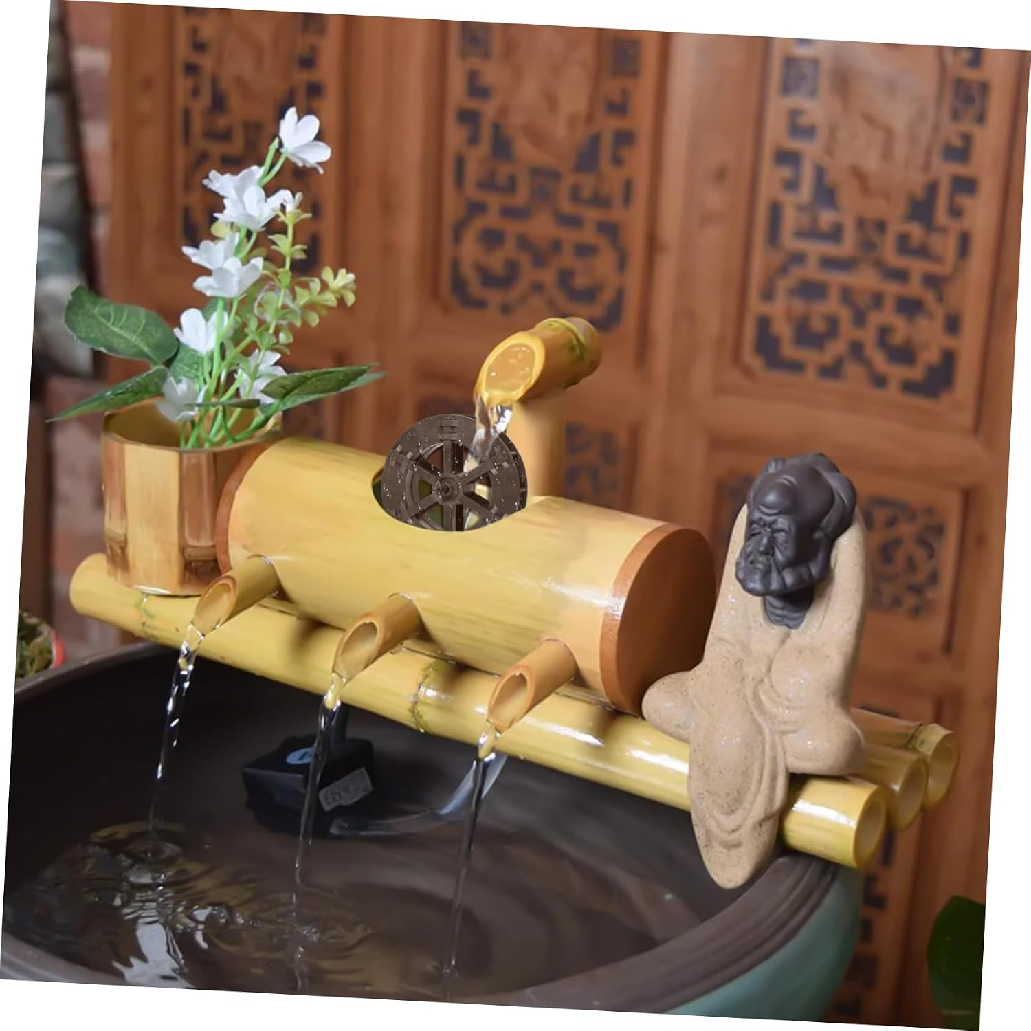 2pcs Micro Water Wheel Fountain Wear Resistant Water Feature for Fish Tank Aquarium Garden Low Energy Consumption DIY Landscape Scene Ornaments