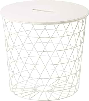 IKEA バスケットテーブル　収納　土日発送　希少品 KVISTBRO クヴィストブロー リビングテーブル 収納付き, ホワイト, 44