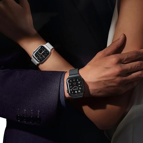 Miniatura 7 de BELONGME Paquete de 3 correas de malla compatibles con Apple Watch de 1.496 pulgadas, 1.575 pulgadas, 1.614 pulgadas, 1.654 pulgadas, 1.732