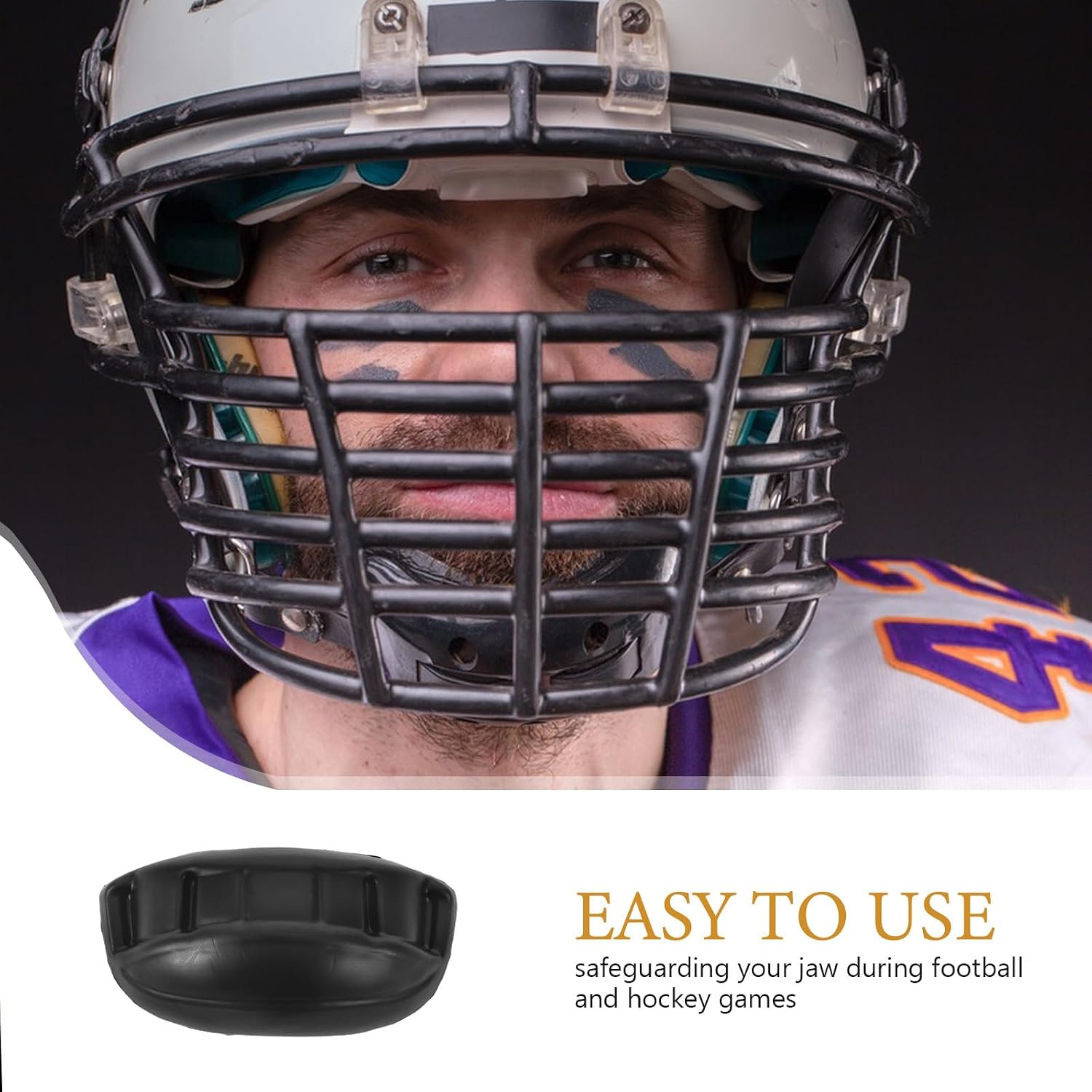 Hockey Player Chin Cup, Black PU leather Protective Pad for Football and Hockey Helmets - Soft Chin Cup for Sports Gear Replacement