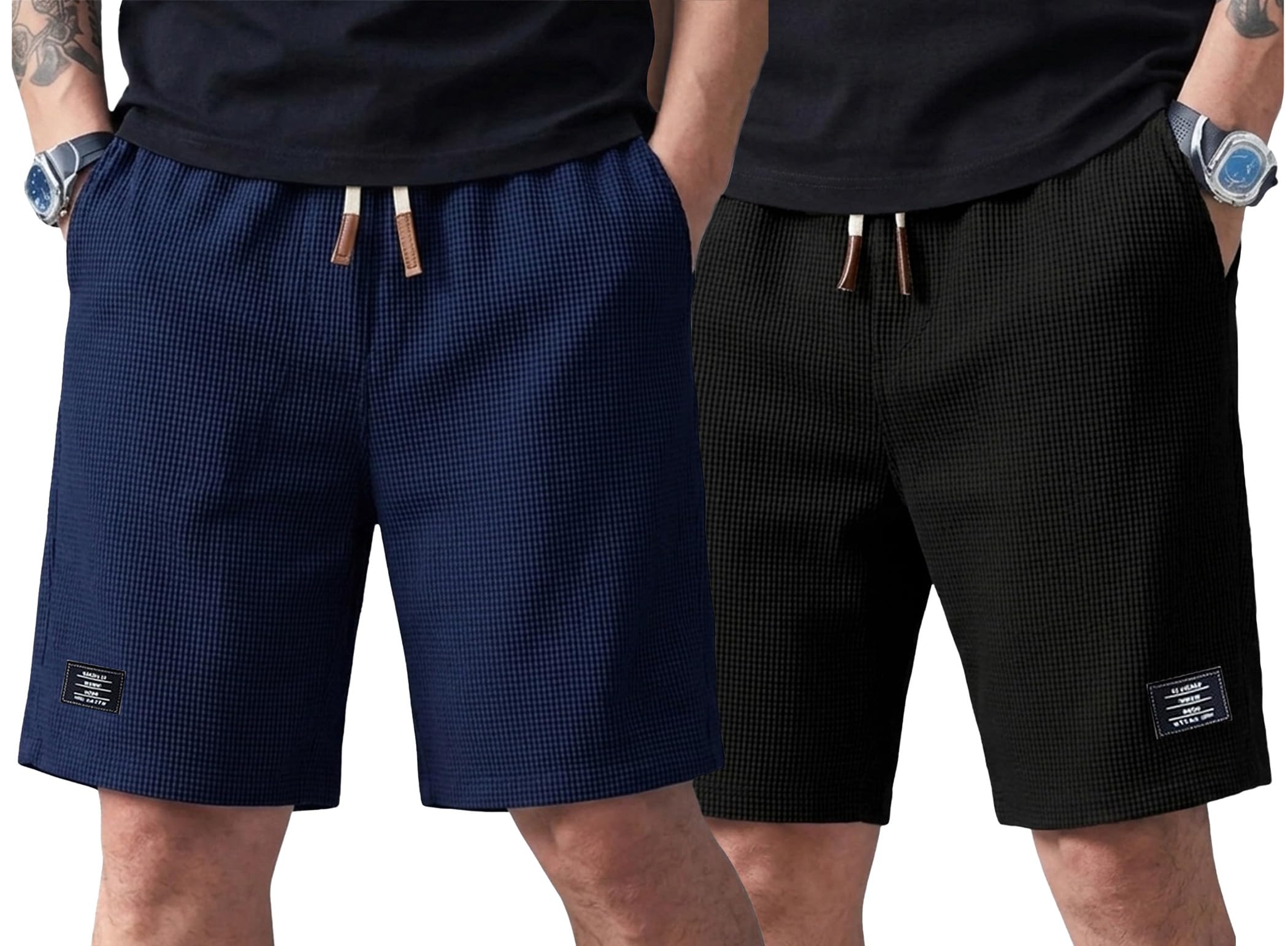 ausk Classic Relaxed Fit Cargo Shorts for Mens | Waffle Texture Half Pant with Cargo Pockets | Casual Summerwear Shorts for Mens-picture-30