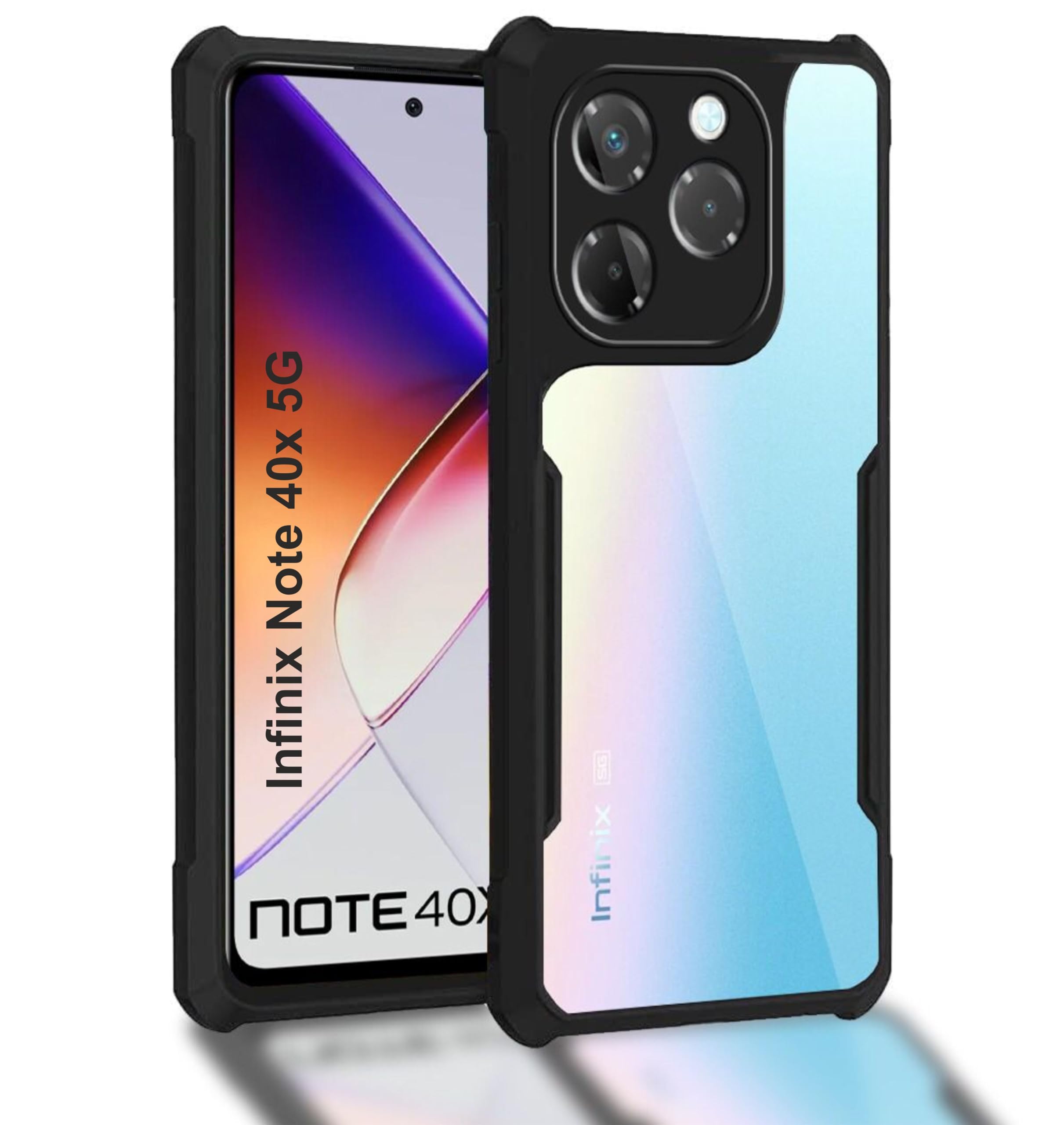 SBMS Infinix Note 40x 5G Crystal Clear Back Cover Case | 360 Degree Protection | Shock Proof Design | Transparent Back Cover Case for Infinix Note 40x 5G (PC & TPU, Black Bumper Eagle) (B0DF6FS5BD) Amazon Price History, Amazon Price Tracker