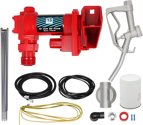 Miniatura 1 de Bomba de transferencia de combustible a prueba de explosiones de 12 voltios y 15 GPM compatible con gasolina, diésel, queroseno, aceite mineral y