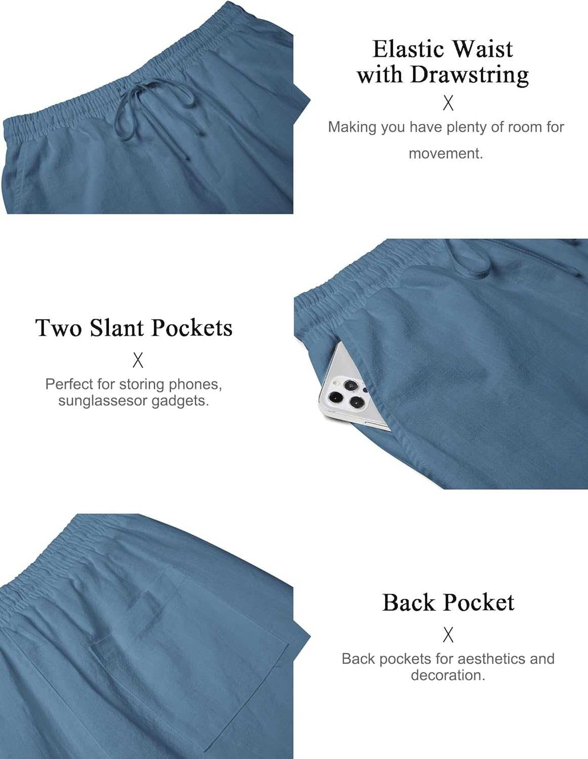 COOFANDY Men's 2 Piece Cotton Linen Sets Summer Beach Outfits Casual Short Sleeve Henley Shirts and Vacation Shorts - Image 6