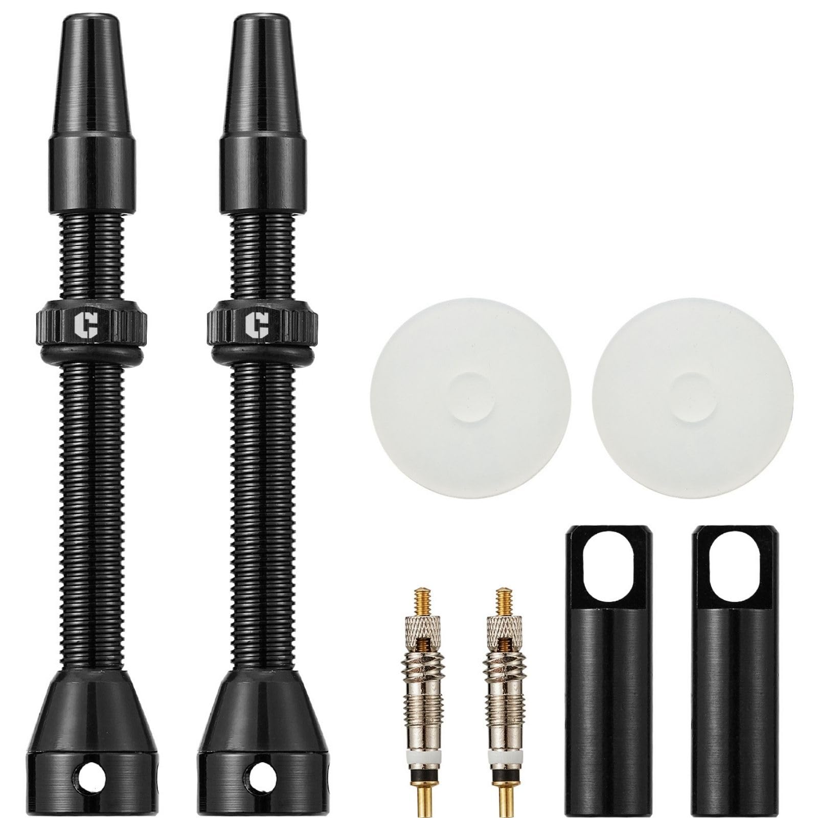Corki Cycles Tubeless Presta Valve Stem 40 44 55 60 80 100mm with 2PCS Valve Core and 2PCS Remover Tool (Black Red Gold Rainbow)
