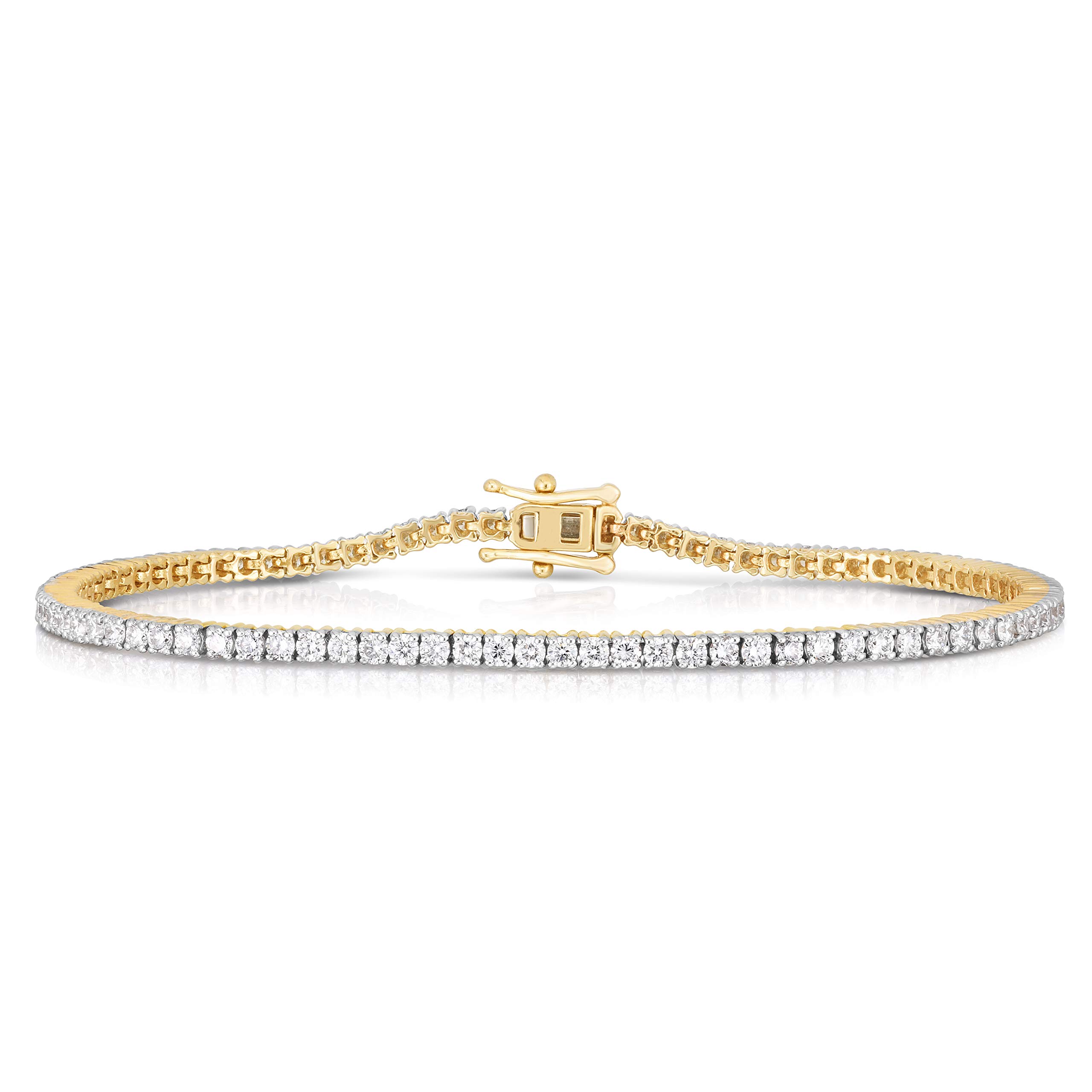 Femme Luxe 3.00 Carats Lab-Grown Diamond Tennis Bracelet for Women, 14K Yellow or White Gold, Diamon
