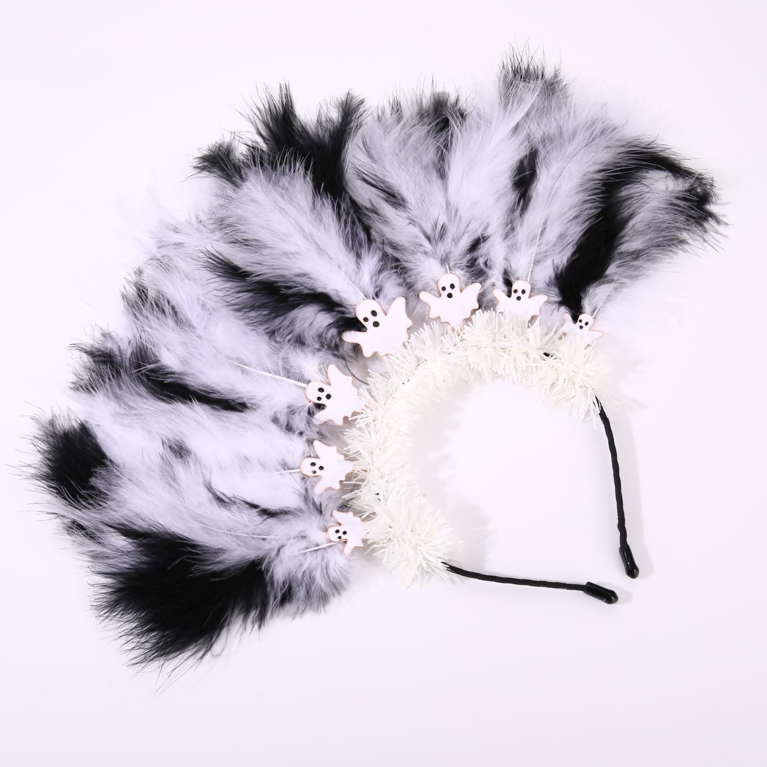 YAHPERN Mardi Gras Headbands for Women Mask Fleur De Lis Hairband Carnival Feather Headwear Mardi Gras Hair Accessory Gifts - Image 3