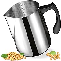 CasaCulina 32oz Stainless Steel Candle Making Pouring Pot with Dripless Spout & Insulated Handle - Double Boiler Pitcher